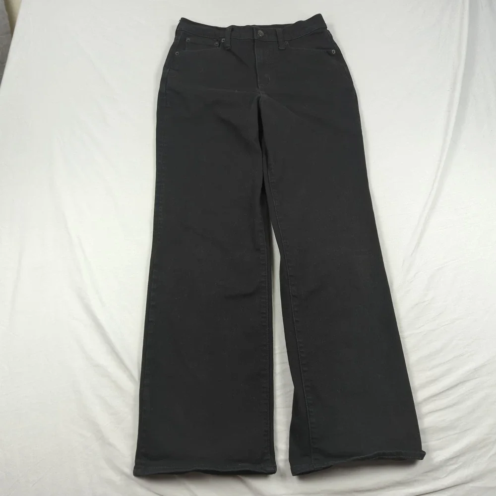 J Crew Jeans Womens‎ 27 Black Full Length Wide Leg Stretch Baggy Boho